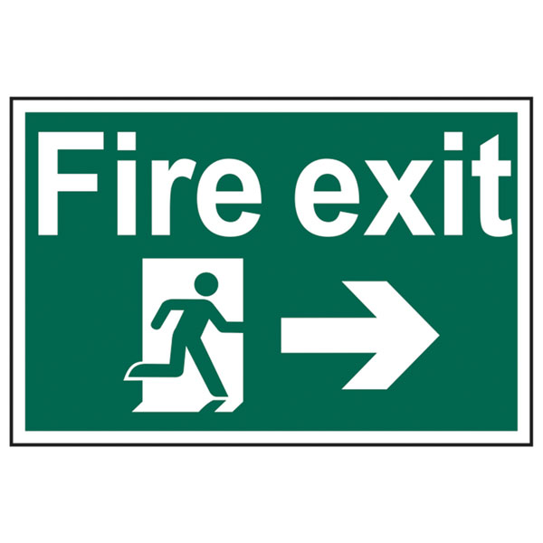Scan 1504 Fire Exit Running Man Arrow Right - PVC 300 x 200mm