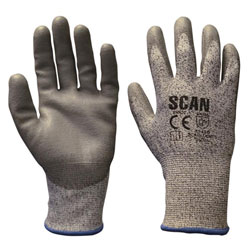 Grey PU Coated Cut 5 Gloves - M (Size 8)