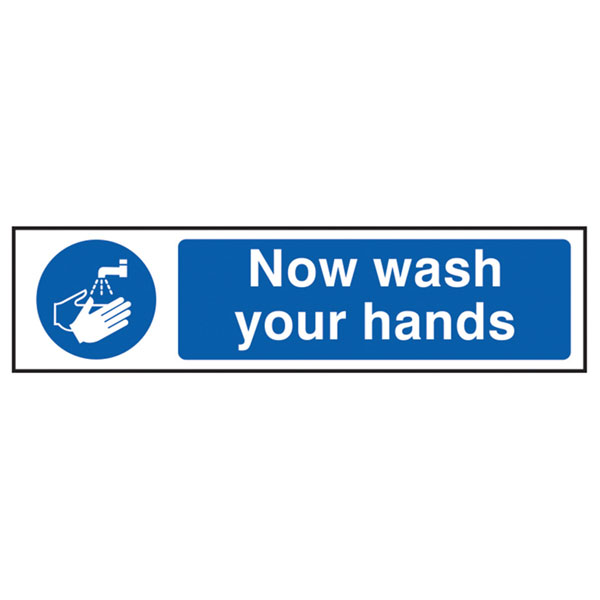 Scan 5014 Now Wash Your Hands - PVC 200 x 50mm