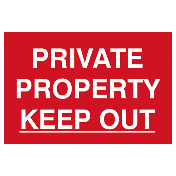 Scan 1652 Private Property Keep Out - PVC 300 x 200mm