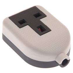 White Trailing Extension Socket 13A 1-Gang