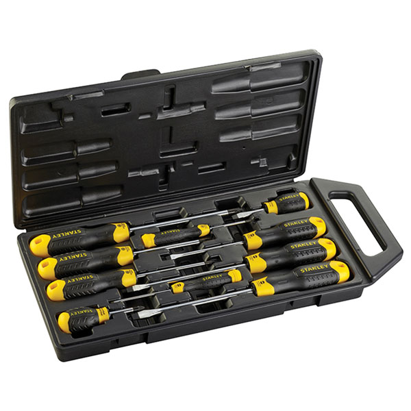 Stanley 2-65-014 Cushion Grip Screwdriver Set, 10 Piece SL/PZ