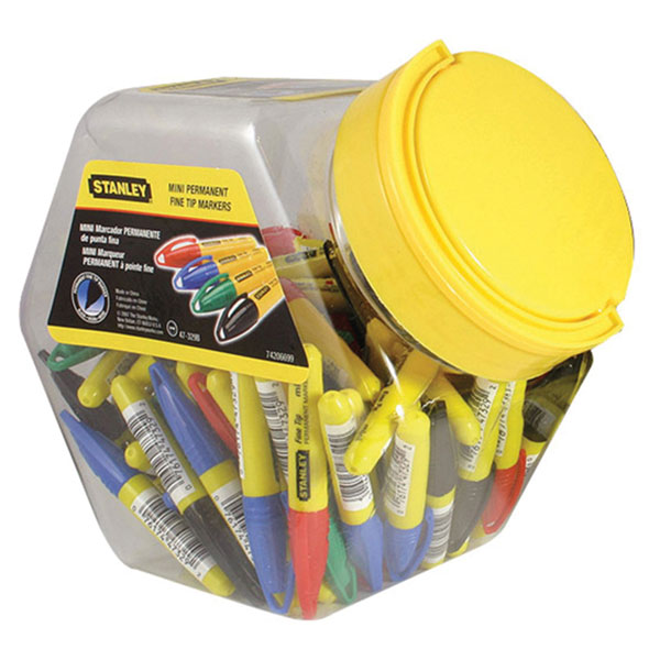Stanley 1-47-324 Mini Fine Tip Marker Black (Tub 72)