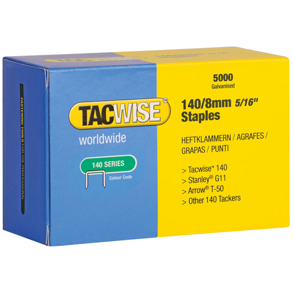 Tacwise 0341 140 Galvanised Staples 8mm (Pack 5000)