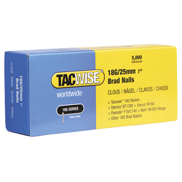 Tacwise 0396 18 Gauge 25mm Brad Nails Pack of 5000