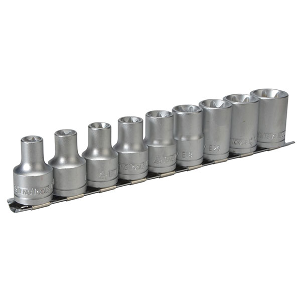 Teng M1210 Socket Clip Rail Set of 9 External TORX 1/2in Drive