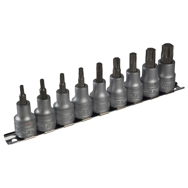 Teng M1213TX Socket Clip Rail Set of 9 Internal TORX 1/2in Drive