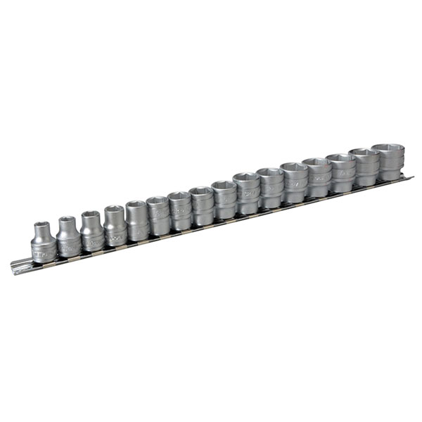 Teng M3816 Socket Clip Rail Set of 16 Metric 3/8in Drive