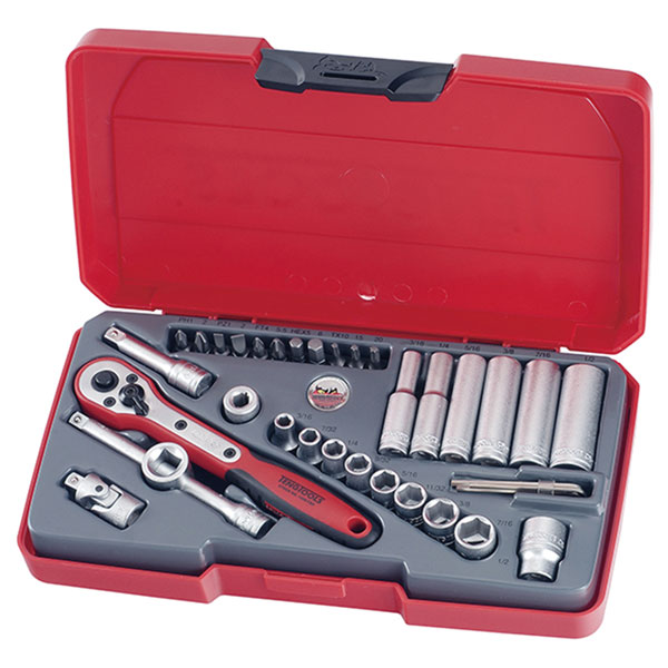 Teng T1435AF Socket Set of 35 A/F 1/4in Drive