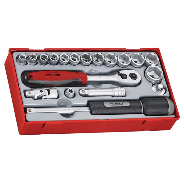 Teng TT3819 Regular Metric Socket Set, 19 Piece - 3/8in Drive
