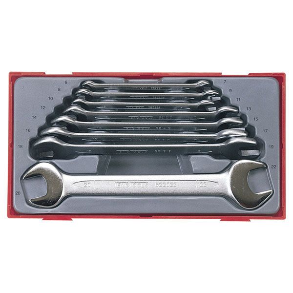 Teng TT6208 Metric Open End Spanner Set, 8 Piece