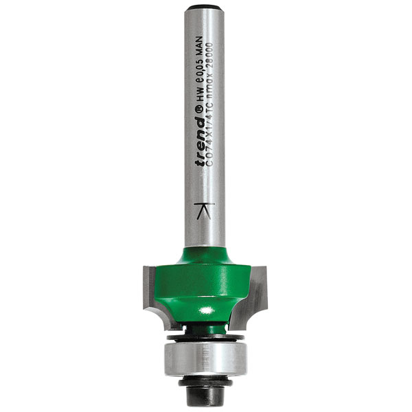 Trend C074 x 1/4 TC Round Over Two Flute Cutter 3.2 x 9.5mm