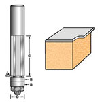 46/80 x 1/4 TCT 90° Bearing Guided Triple Flute Cutter 12.7 x 25.4mm