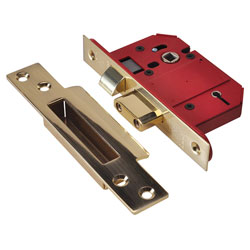 StrongBOLT 2200S BS 5 Lever Mortice Sashlock Satin Brass 68mm Box