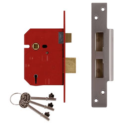 2234E 5 Lever BS Mortice Sashlock Plated Brass Finish 67mm 2.5in Box