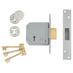 3G114E 5 Lever Mortice Deadlock C-Series 67mm 2.5in Satin Brass