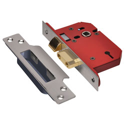 StrongBOLT 2203S 3 Lever Mortice Sashlock Polished Brass 68mm 2.5in Visi