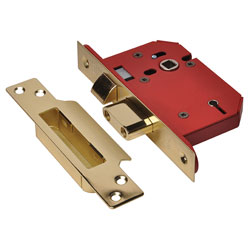 StrongBOLT 2205S 5 Lever Mortice Sashlock Polished Brass 68mm 2.5in Visi