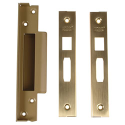 StrongBOLT 2200 Mortice Sashlock Rebate Kit 13mm Polished Brass Box