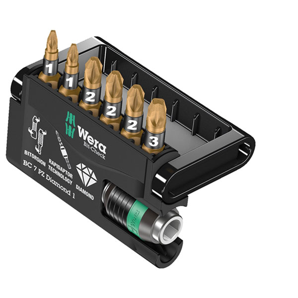 Wera 05057412001 Bit-Check 7 PZ Diamond 1 Set, 7 Piece