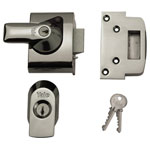 BS2 Nightlatch British Standard Lock 40mm Backset Chrome Finish Visi
