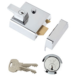 P2 Double Locking Nightlatch 40mm Backset DMG/PB Finish Visi