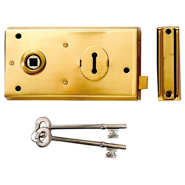 Yale Locks P401 Rim Lock Polished Brass Finish 138 x 76mm Visi
