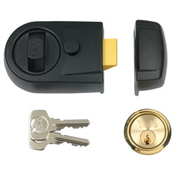 Y3 Nightlatch Modern 60mm Backset Black Finish Visi