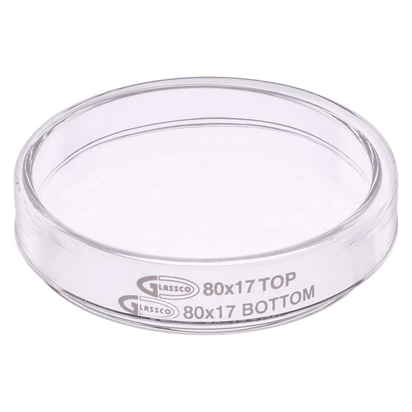 Image of Glassco Petri Dish With Lid 80mm dia, Pack of 10