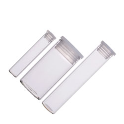 Academy Soda-Lime Glass Specimen Tubes, Flat Bottom with PE Stopper