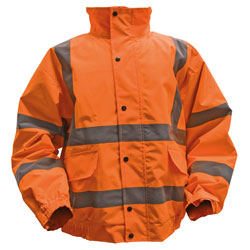 Hi-Vis Orange Jacket with Quilted Lining & Elasticated Waist - Large