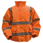 Hi-Vis Orange Jacket with Quilted Lining & Elasticated Waist - Large