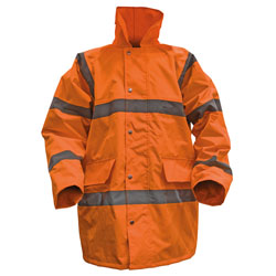 Hi-Vis Orange Motorway Jacket with Quilted Lining - Large