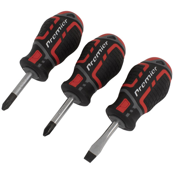 Sealey AK4328 Screwdriver Set 3pc GripMAX® Stubby