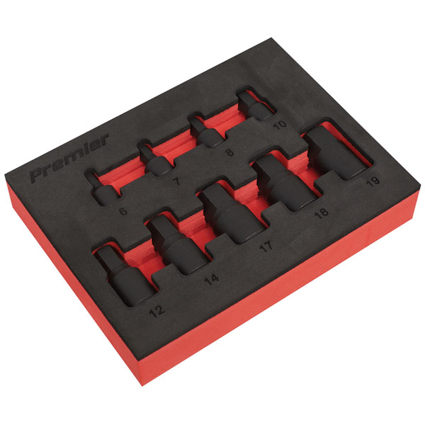 Sealey AK5525 Low Profile Impact Hex Socket Bit Set 1/4" & 3/8" Sq...