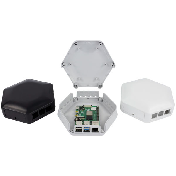  CBHEX1-24-WH Hex-Box IoT Enclosure 2 Solid Panels and 4 Vented White
