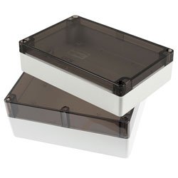 Hammond 1554 Series Watertight Polycarbonate Enclosures Smoked Lid Grey