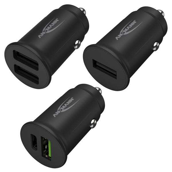 Ansmann 1000-0029 USB A and USB C In Car-Charger CC230PD with QC3.0