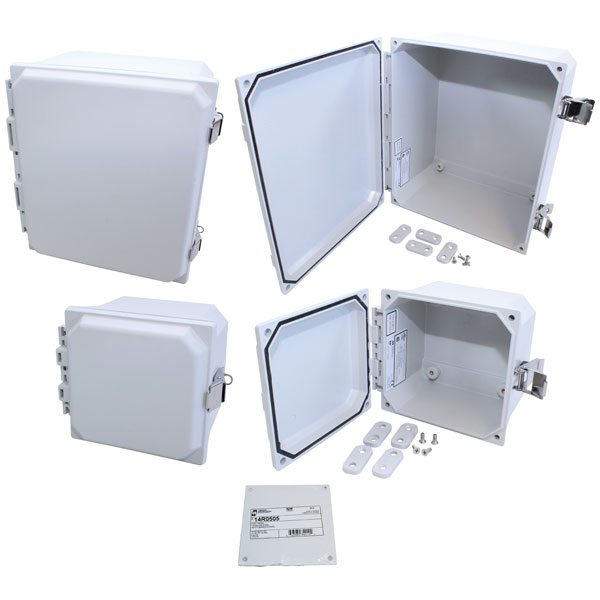  PJU1084L IP66 Type 4X GRP Junction Box Hinged Lid with Snap Latch