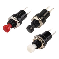 R-TECH Miniature Push Switches with Coloured Buttons