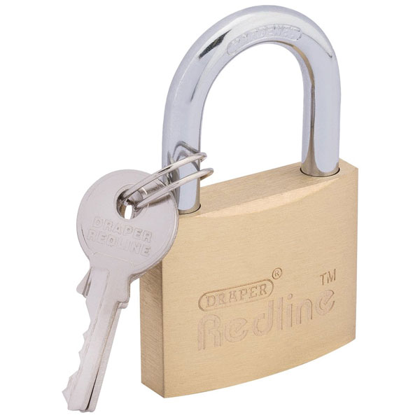 Draper Redline 68019 20mm Brass Cylinder Padlock