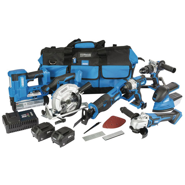  90473 D20 20V Jumbo Kit 7 Pc (1x 3Ah Bat, 1x 5Ah Bat, Charger & Tool Bag)