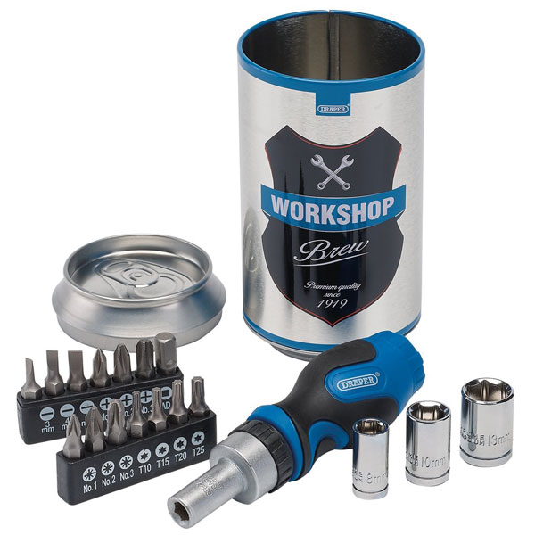 Draper 99413 Stubby Ratchet Screwdriver and Bit Set (18 piece)