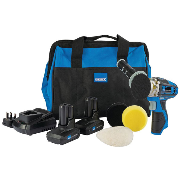 Draper 99727 Storm Force® 108v Mini Polisher Kit 2x 4ah Charger