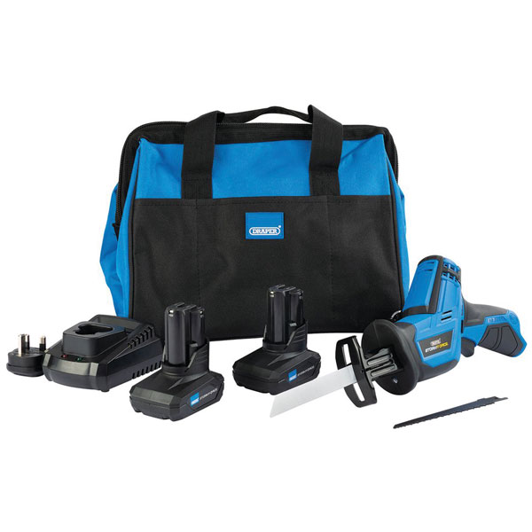 Draper 99728 Storm Force® 10.8V Reciprocating Saw Kit (2x4Ah, Char...