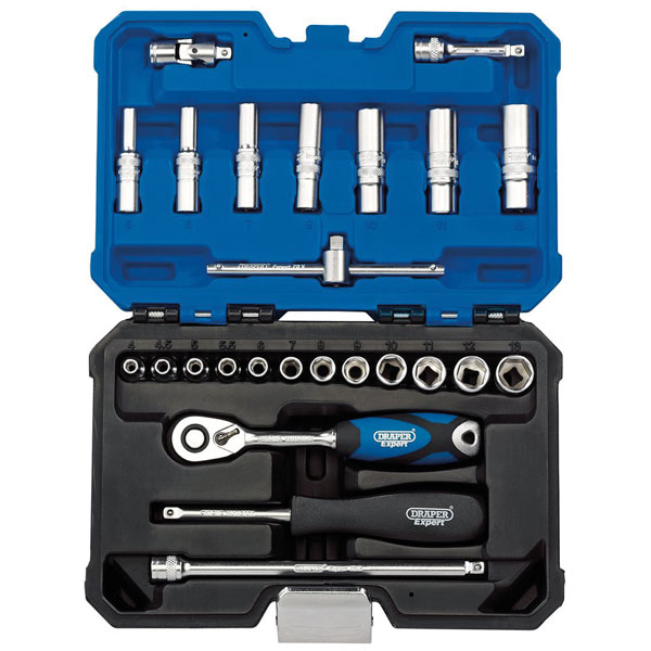 Draper Expert 16443 1/4" Sq. Dr. Metric Socket Set (25 Piece)