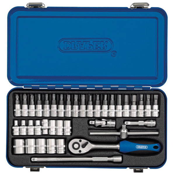 16366 1/4" Sq. Dr. Metric Socket Set in Metal Case (38 Piece)