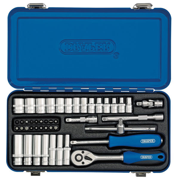  16365 1/4" Sq. Dr. Metric Socket Set in Metal Case (45 Piece)