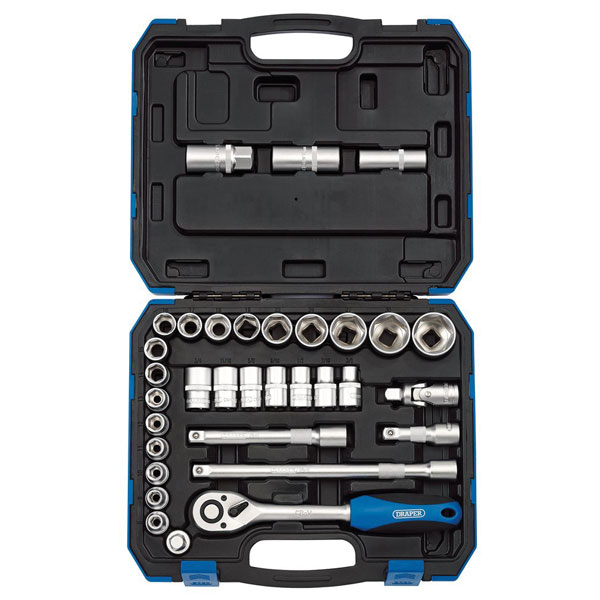  16363 1/2" Sq. Dr. Combined MM/AF Socket Set (33 Piece)