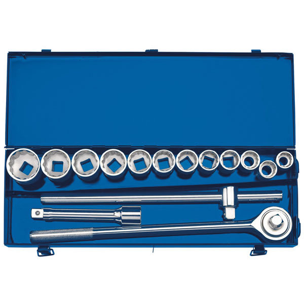 Draper 16440 3/4" Sq. Dr. Metric Socket Set in Metal Case (15 Piece)